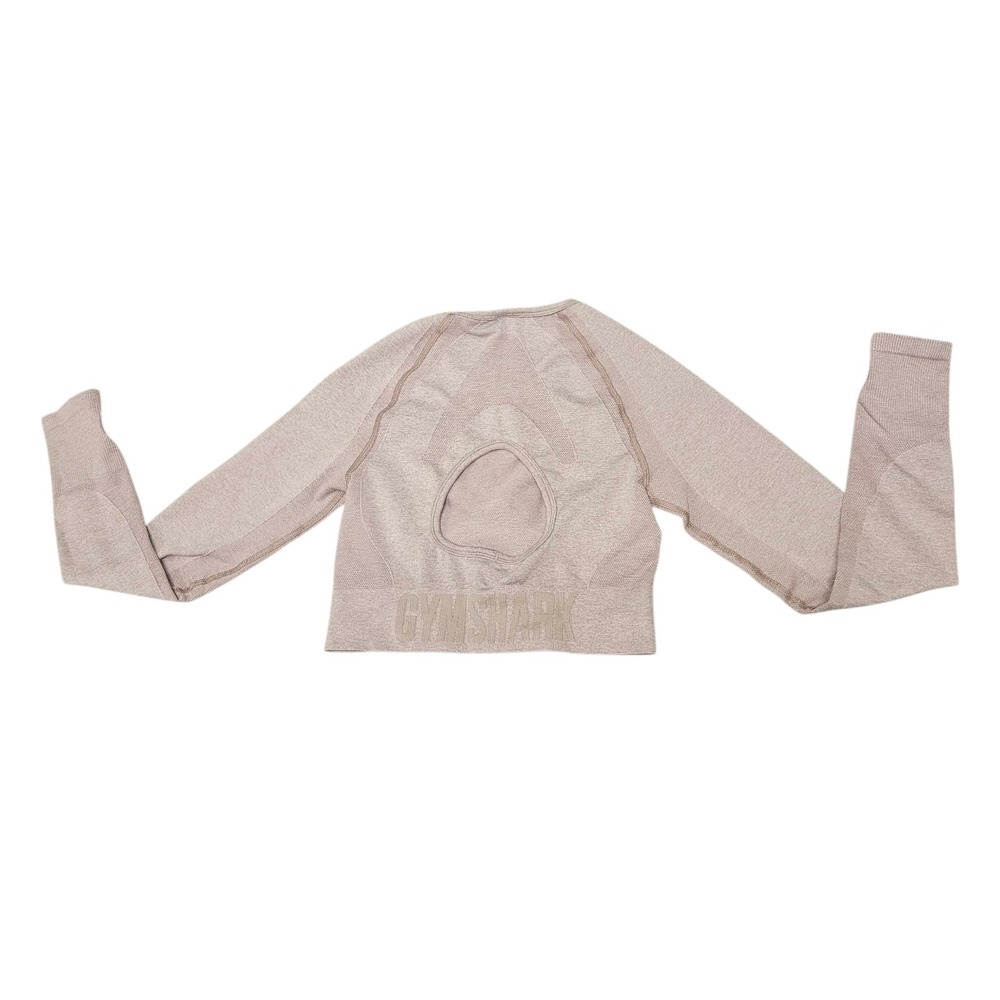 Gymshark Flex Crop Top Long Sleeve Blush Pink Open Back Size Small‎ - Picture 3 of 6